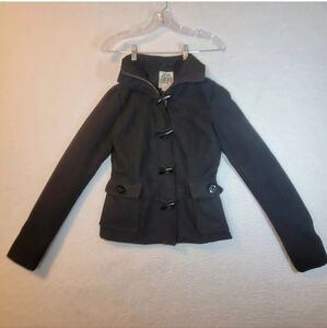 Hydraulic Pea Coat Womens Black Button Up/zipper Jacket  Size XS